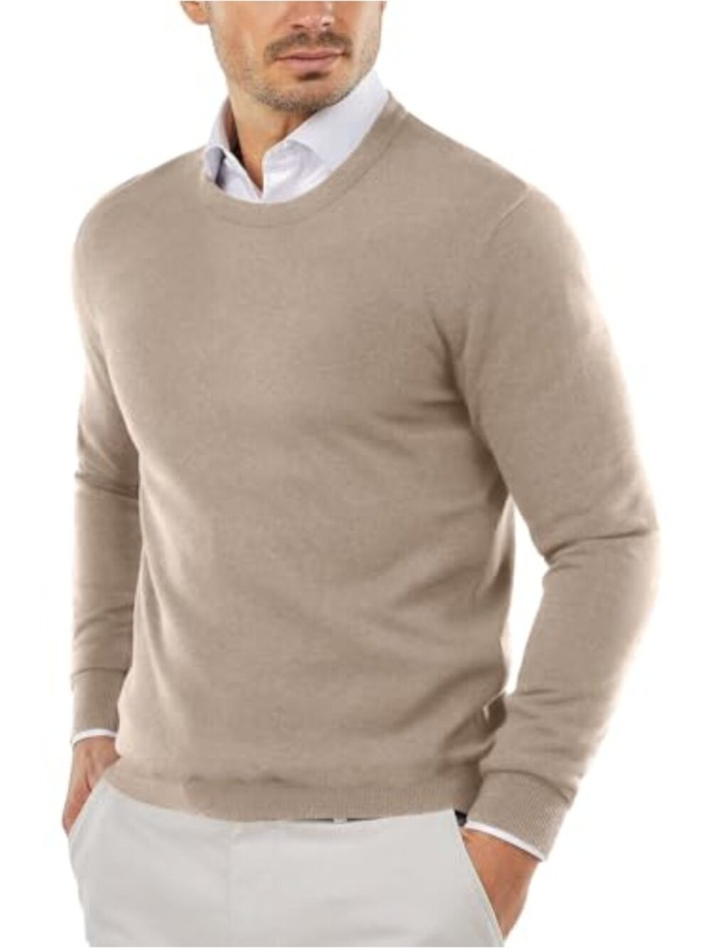 Men's Crewneck Sweater Slim Fit Lightweight Knitted Pullover